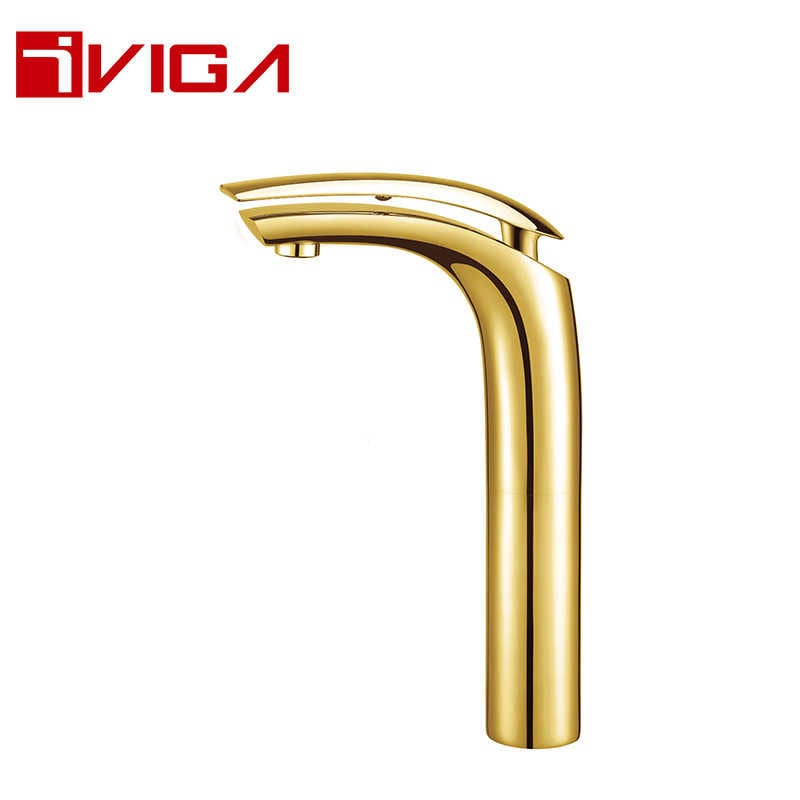 7612A0PD PVD Gold Tall Basin Faucet - Basin Faucets - 1