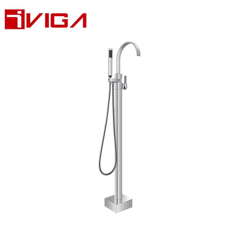 79460901CH Waterfall Floor Mounted Bath Mixer With Hand Shower - Floor Mounted Mixers - 1