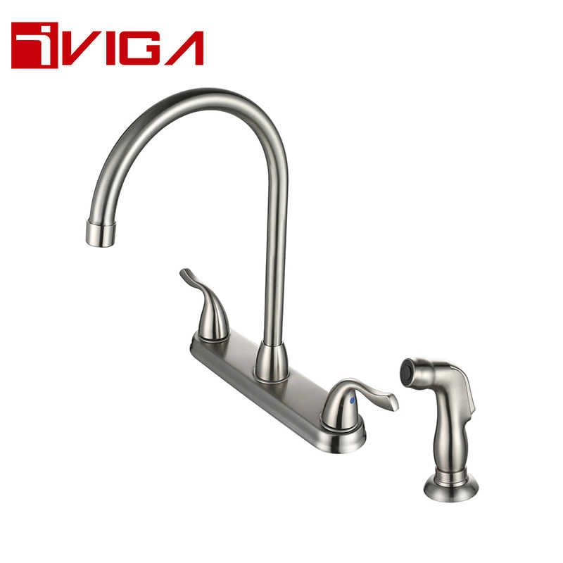 992101A4BN 8' Two Handle Kitchen Faucet - Brushed gold, Sensor, Chrome, Black stainless kitchen faucet - 1