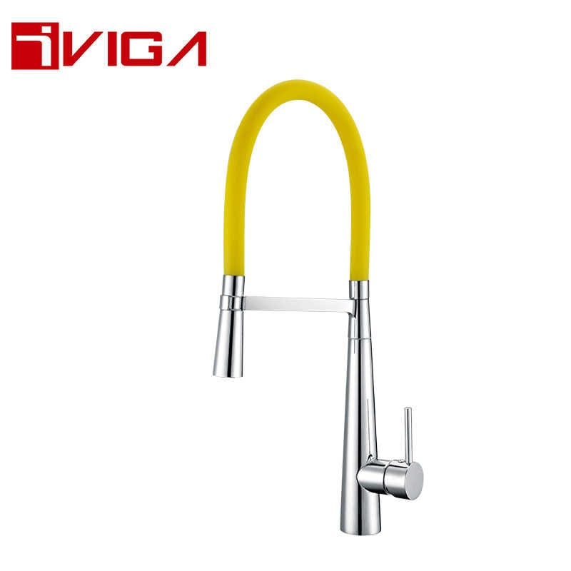 42201307CH Yellow Silicone Tube Kitchen Faucet