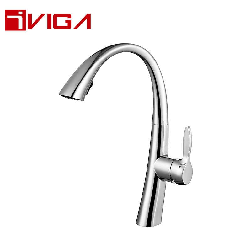 1-Immaniġġja Faċli Installa Faucet tal-Kċina Pull-Down 42205001CH