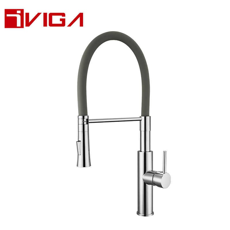 Pre-Rinse Spray Kitchen Faucet 42206006CH with Locking Push Button Control