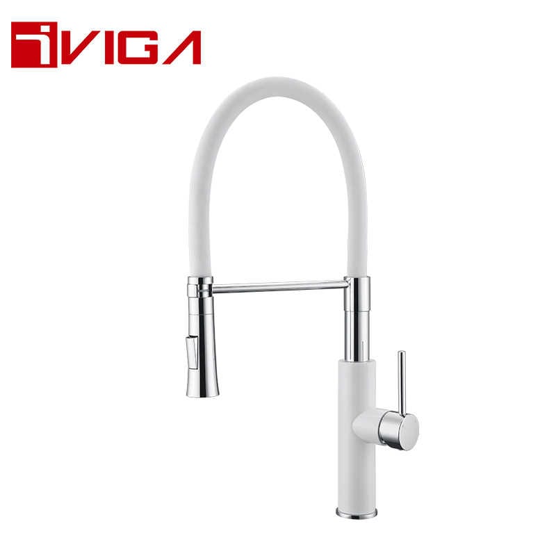 Pre-Rinse Spray Kitchen Faucet 42206008LWC with Locking Push Button Control