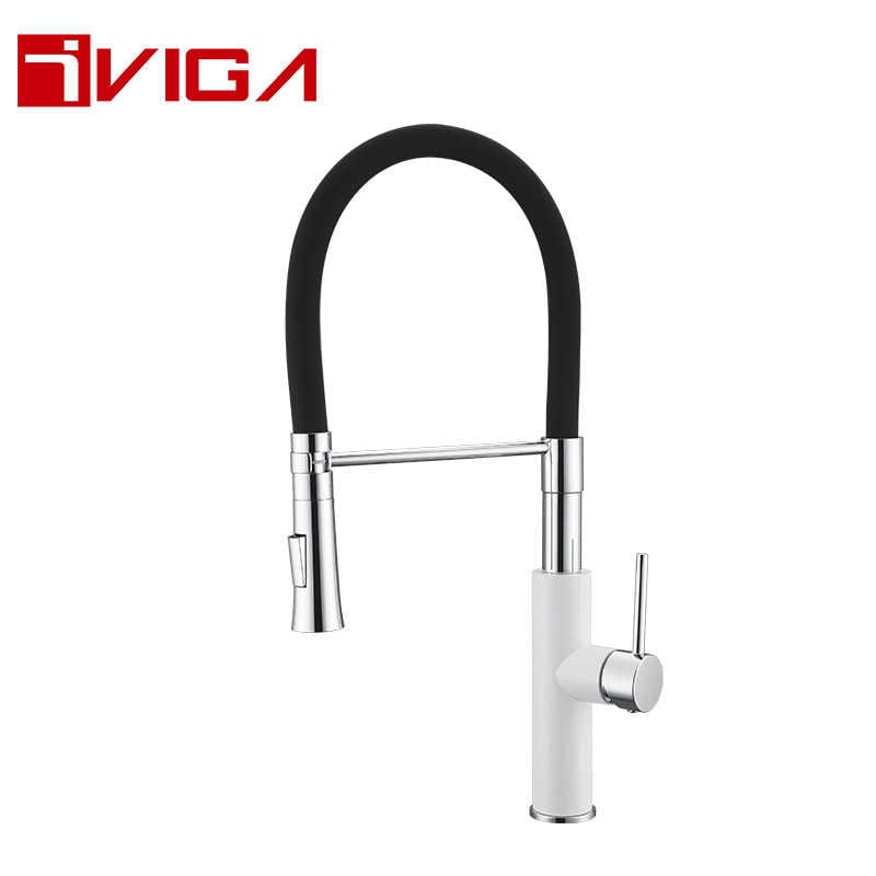 Pre-Rinse Spray Kitchen Faucet 42206010LWC with Locking Push Button Control