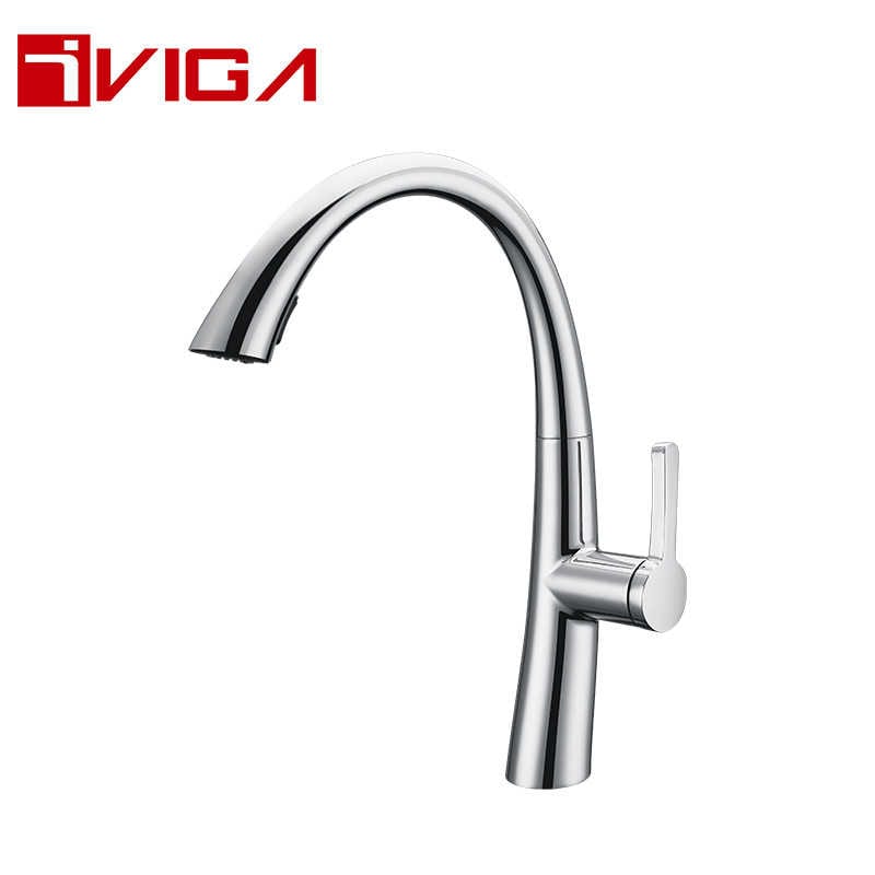 Single Handle Pull-Down White Kitchen Faucet 42208001ch