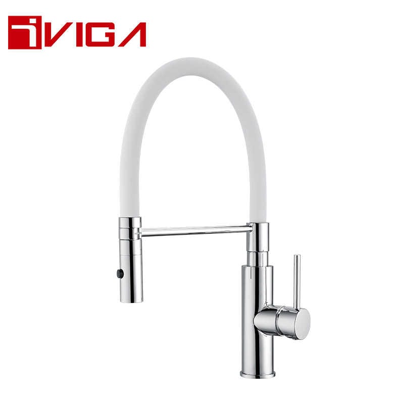 Pre-Rinse Spray Kitchen Faucet 42209008CH with Locking Push Button Control