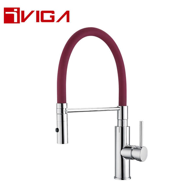 Pre-Rinse Spray Kitchen Faucet 42209009CH with Locking Push Button Control