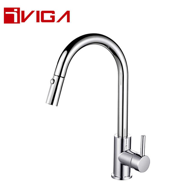 Torneira de cozinha 42212401ch com pulverizador pull down de níquel escovado