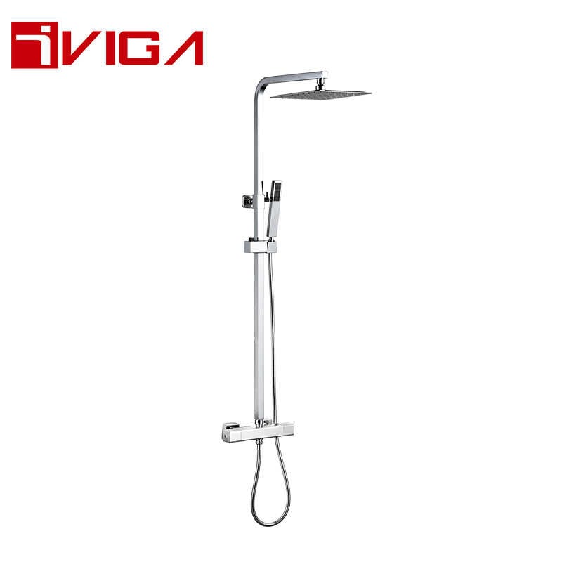 8650A2CH Square Thermostatic shower set