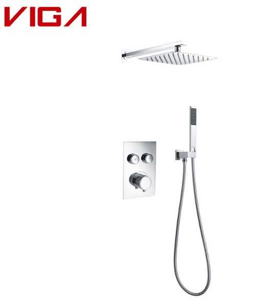 Concealed shower mixer and exposed shower set