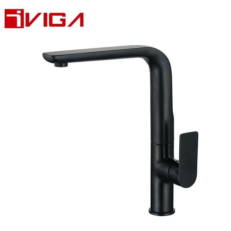 Matte black kitchen sink faucet