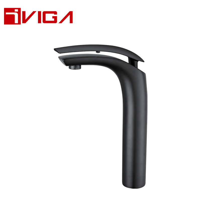 Matte black tall deck mounted bathroom sink faucet single handle - Best Bathroom Faucet Products - 1