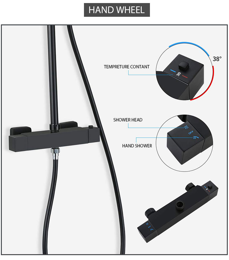 38 temperature thermostatic shower faucet