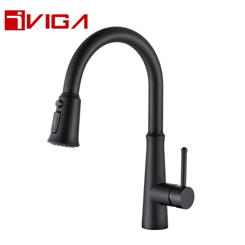 360° Swivel Black Kitchen Tap for Single or Double Sinks