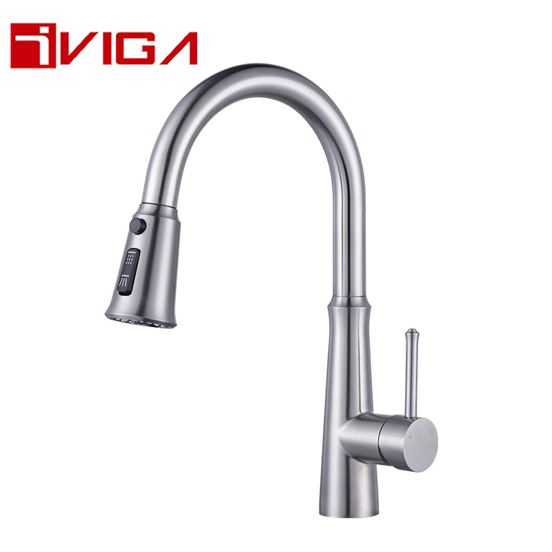 Contemporary Kitchen Tap Flexible Hose Pull Down Kitchen Faucet