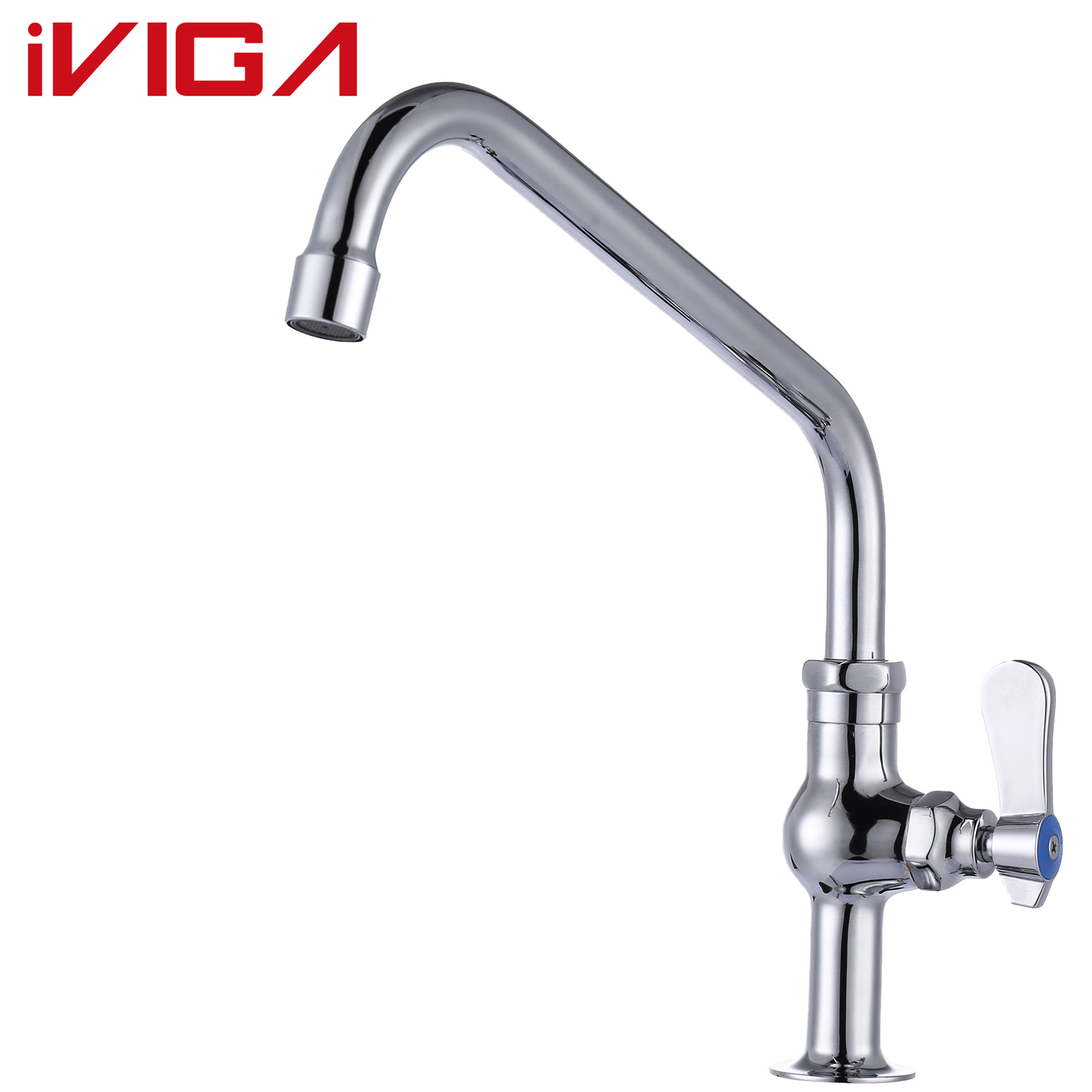 iVIGA Single Handle Cold Only Pillar Mount Kitchen Tap Polished Chrome